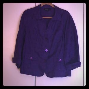 Jones New York Purple Button Down Jacket
